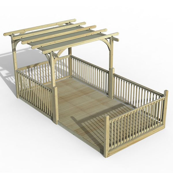 8' x 16' Forest Pergola Deck Kit with Retractable Canopy No. 12 (2.4m x 4.8m)