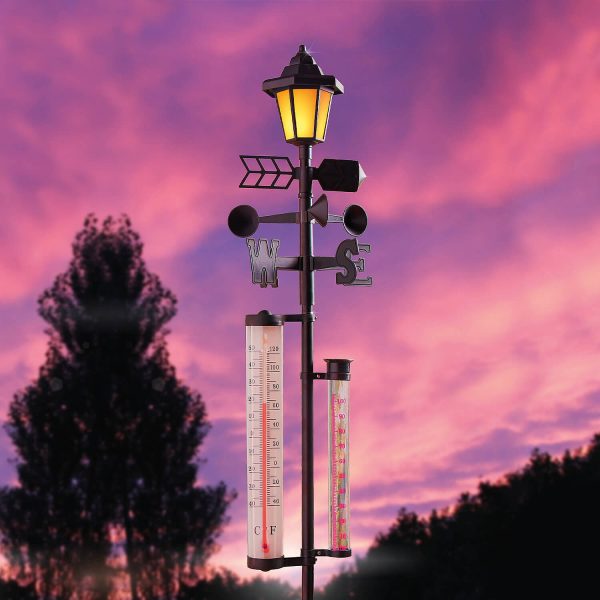 Garden Weather Station With Solar Light