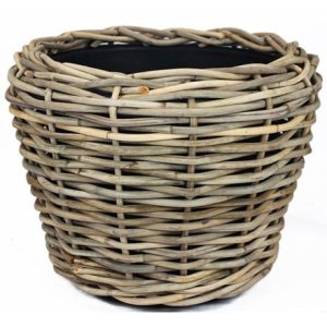 Round rattan large plant pot