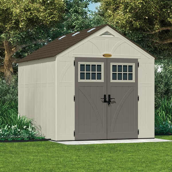 8' x 10' Suncast New Tremont Three Apex Roof Plastic Garden Storage Shed (2.43m x 3.11m)