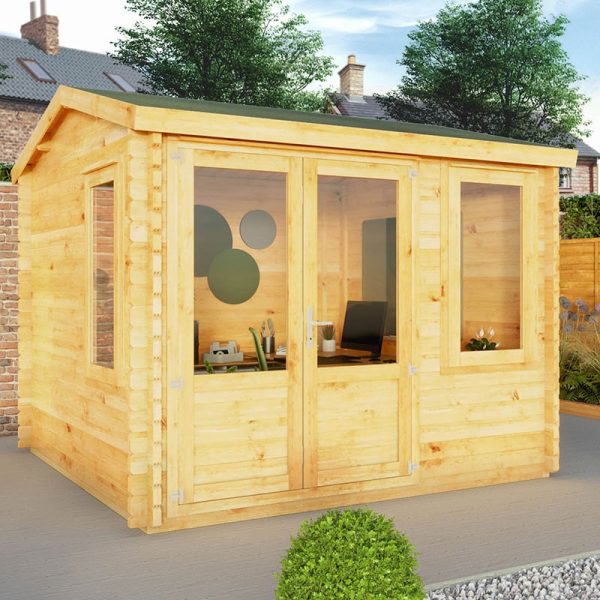 Mercia Elite 3m x 3m Double Glazed Garden Office Log Cabin (28mm)