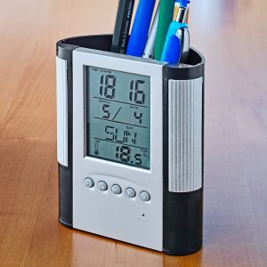 Pen Holder With Lcd Alarm Clock