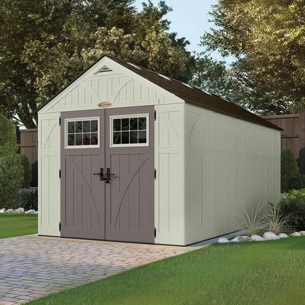 8' x 16' Suncast New Tremont One Apex Roof Plastic Garden Storage Shed (2.43m x 4.96m)