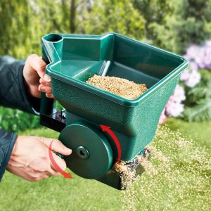 Handheld Seed Spreader (3L) H24 X W23 X D21cm, Spreads Seeds, Fertilisers and Rock Salt