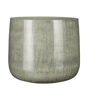 Large metal plant pot - light grey