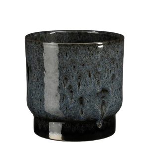 Reactive glaze plant pot - dark blue