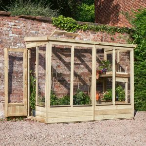 4' x 8' Forest Wallscape Lean To Greenhouse with Open Back (1.28m x 2.52m)