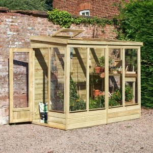 4' x 8' Forest Wallscape Lean To Greenhouse with Solid Back (1.28m x 2.52m)