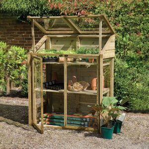 4'x2' Forest Wooden Small Mini Lean To Greenhouse (1.2x0.62m)