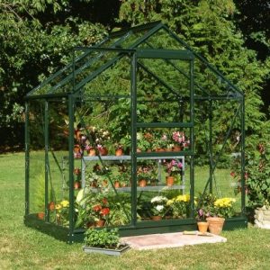 6'4 x 4'4 Green Frame Halls Popular 64 Small Greenhouse (1.93 x 1.31m)