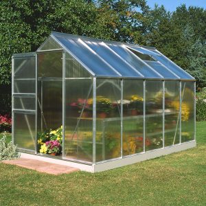 6'x10' Halls Aluminium Frame Polycarbonate Greenhouse (1.92x3.19m)