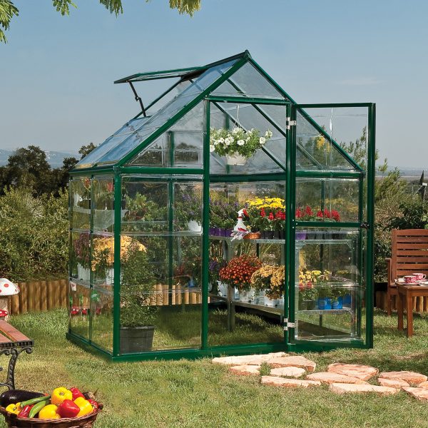 6'x4' Palram Canopia Harmony Small Green Polycarbonate Greenhouse (1.8x1.2m)