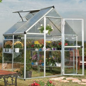 6'x4' Palram Canopia Hybrid Small Silver Polycarbonate Greenhouse (1.8x1.2m)