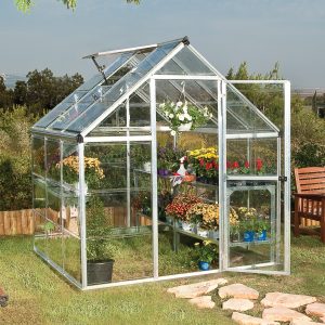 6'x6' Palram Canopia Harmony Small Silver Polycarbonate Greenhouse (1.8x1.8m)