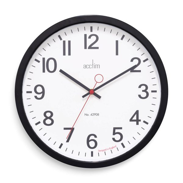 Acctim Kempston Wall Clock Black 35Cm