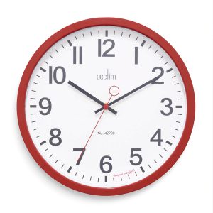 Acctim Kempston Wall Clock Red 35Cm