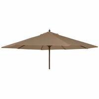 Alexander Rose 2.7m Hardwood Round Garden Parasol - Taupe