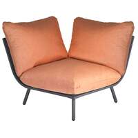 Alexander Rose Beach Lounge Corner Module - Flint Frame, Flint Frame, Ochre Cushion