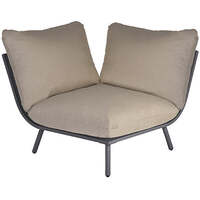 Alexander Rose Beach Lounge Corner Module - Flint Frame, Flint Frame,Taupe Cushion