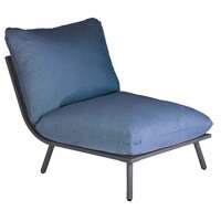 Alexander Rose Beach Lounge Middle Module - Flint Frame, Flint Frame,Blue Cushion