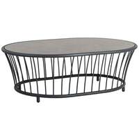 Alexander Rose Cordial Grey Oval Coffee Table with Pebble Laminate Top