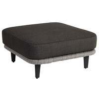 Alexander Rose Cordial Luxe Outdoor Light Grey Ottoman with Cushion, Grafito