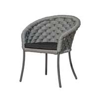 Alexander Rose Light Grey Cordial Luxe Outdoor Dining Chair with Cushion, Niebla