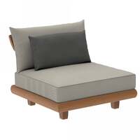 Alexander Rose Outdoor Sorrento Lounge Middle Modular Chair with Cushion, Grafito