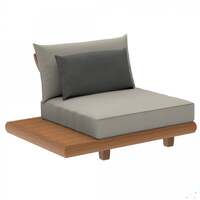 Alexander Rose Sorrento Lounge Middle Modular Chair with Cushion and Extension Table, Grafito