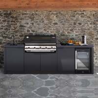 BeefEater 5 Burner 3000E Series Gas Barbecue with Cabinex Kitchen, Sink and Fridge