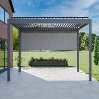 Bracken Outdoors Gemini 3m x 4m Grey Aluminium Garden Pergola with 3m Blind