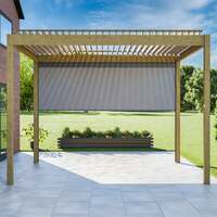 Bracken Outdoors Gemini 3m x 4m Wood Effect Aluminium Garden Pergola with 3m Blind