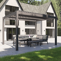 Bracken Outdoors Gemini 4m x 4m Grey Square Aluminium Garden Pergola