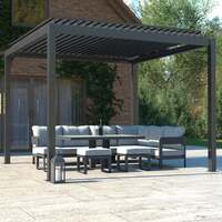 Bracken Outdoors Luna 3m x 3m Anthracite Grey Square Metal Garden Pergola