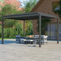 Bracken Outdoors Luna 3m x 4m Anthracite Grey Metal Rectangular Garden Pergola