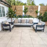 Bracken Outdoors Nevada Anthracite Ripple Aluminium Lounge Garden Furniture Sofa Set