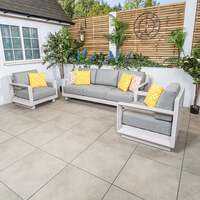 Bracken Outdoors Panama Warm Grey Aluminium Garden Furniture Lounge Sofa Set