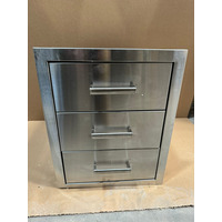 Draco Grills Stainless Steel Build-in Outdoor Kitchen Triple Drawer Unit ****Ex Display****