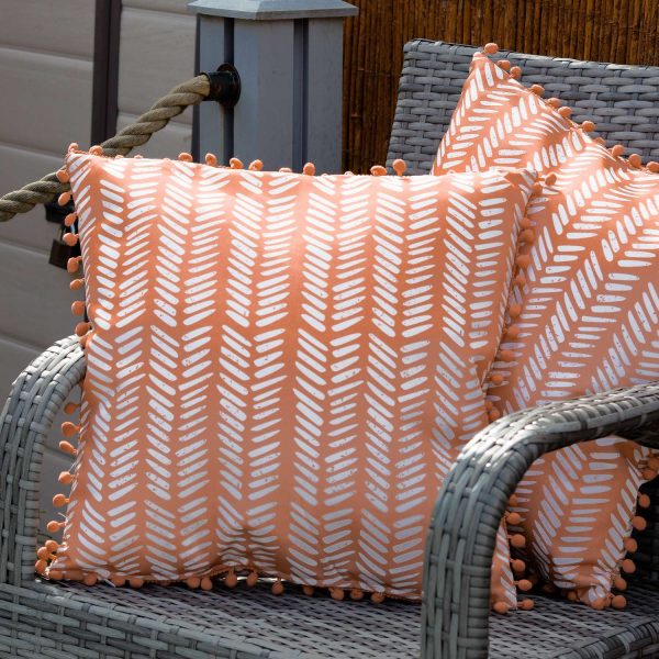 Pair Of Scatter Cushions Terracotta Fern