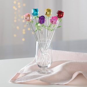 Set 6 Glass Rose Set