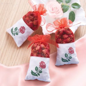 Set Of 3 Floral Sachets Rose