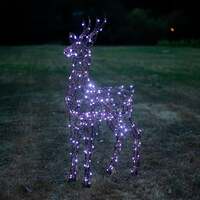 Christmas Reindeer Light - 1.2M Brown Wicker Outdoor Light Up Stag with 230 White LEDs