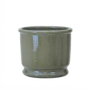 Glazed urn plant pot - sage green