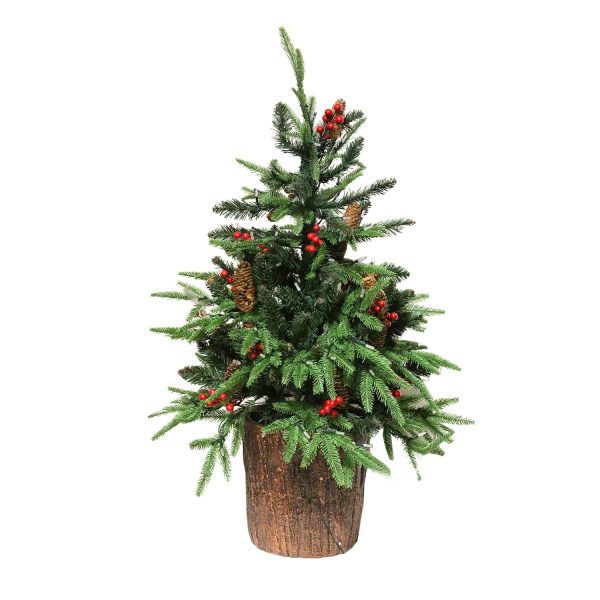 Knightsbridge Prelit Potted Spruce 100Cm