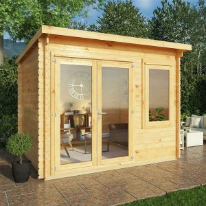 Mercia Elite 3m x 3m Double Glazed Pent Log Cabin (28mm)