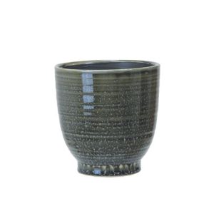 Small glazed plant pot - green