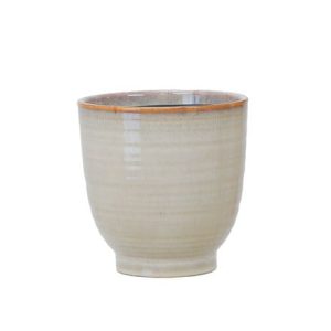 Small glazed plant pot - ivory