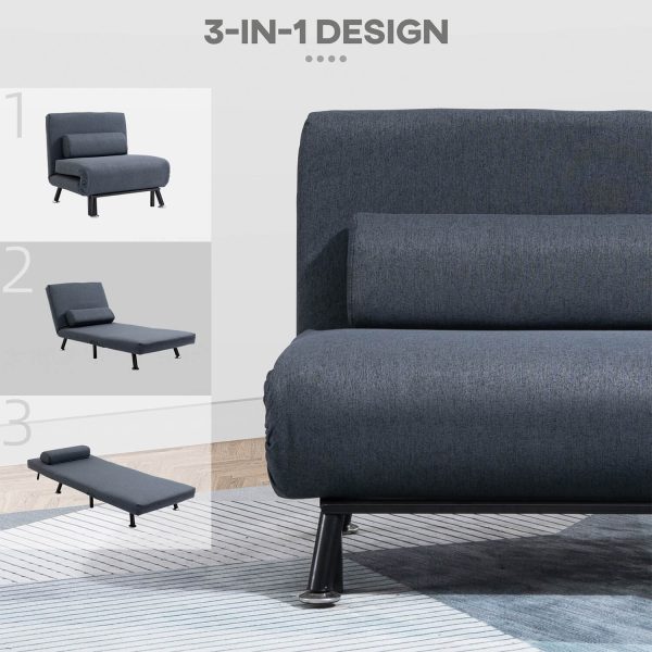 Sofa Chair Lounge Sleeper Bed Black