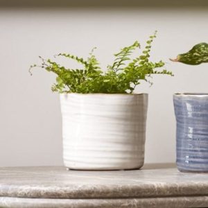 Wonky glazed plant pot - ivory