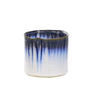 Wonky mini ombre plant pot - blue & white